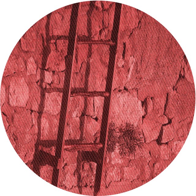 Ahgly Company Tapis d'Intérieur Rond Lavable en Machine Rouge Transitionnel, 4 Pieds Rond