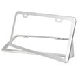 thumbnail image 2 of Unique Bargains 2 Pcs Stainless Steel Car Front Rear License Plate Frame Bracket w Screw Caps 2 Hole-Black, 2 of 8
