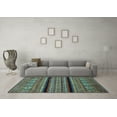 thumbnail image 3 of Ahgly Company Indoor Round Abstract Light Blue Modern Area Rugs, 5' Round, 3 of 4