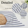 thumbnail image 6 of Navy Blue Striped King Size Pillow Cover, Pillowcase Protectors with Zipper, Breathable Decorative Throw Pillow Case Cover, Navy Blue White Stripes Farmhouse Pillow Shams for Couch Sofa 20x36Inch, 6 of 8