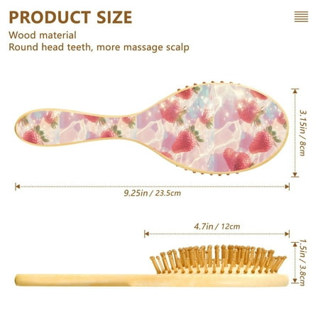 YAZAOO Soft Hair Brush Hair Comb Detangler Strawberries Floating Smoothing Hair Care Beauty Gift