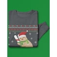 thumbnail image 3 of Sloth On A Candy Cane Sweatshirt Men -Smartprints Designs, Male 4X-Large, 3 of 4