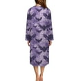 thumbnail image 2 of Xoenoiee Purple Bat Paint Splatter Print Women's Long House Dress Zipper Loungewear Halloween Long Sleeve Zip Up Robes Full Length Sleepwear Nightgown with Pockets, Size S, 2 of 7