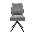 thumbnail image 2 of Monarch Swivel Dining Room Accent Chair in Charcoal Fabric and Black Finish - Set of 2, 2 of 5