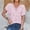 Red Tops, variant on Women Casual Shirts Simple Solid Color Lace V-Neck Flutter Sleeve Blouse Loose Fit Summer Basic Tee Tops Versatile Dailywear