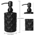 thumbnail image 2 of Diamond Design 330ml Glass Soap Dispenser Refillable Liquid Soap Dispenser Container with Soap Pump for Bathroom Kitchen (Black), 2 of 9