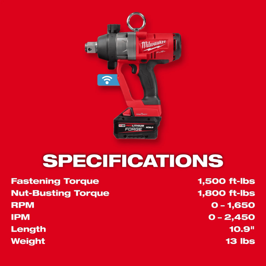 Milwaukee M18 FUEL 1" High Torque Impact Wrench Kit with ONE-KEY (2867-22)