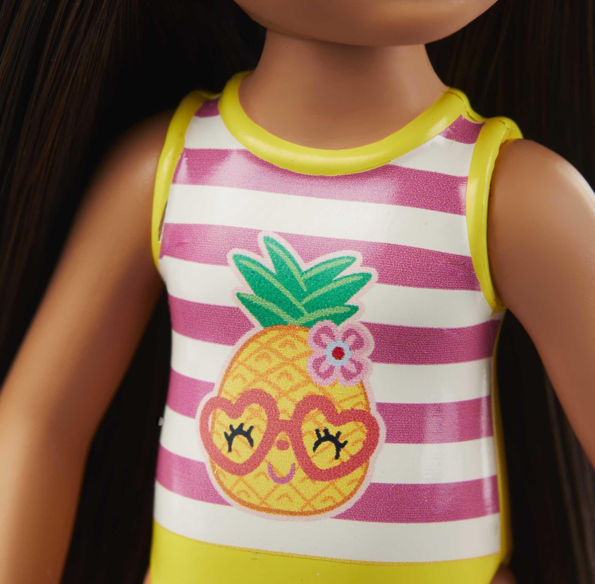 Barbie Club Chelsea Doll, Small Doll with Long Brown Hair, Green Eyes & Pineapple-Graphic Swimsuit - image 3 of 5