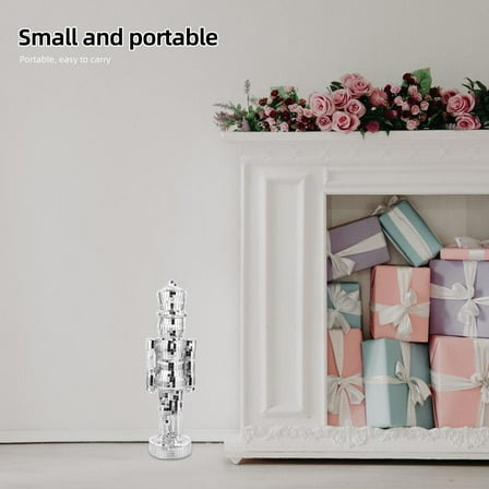 WEUVEB Glass Nutcracker Figurine Christmas Holiday Decor Table Centerpiece Decoration