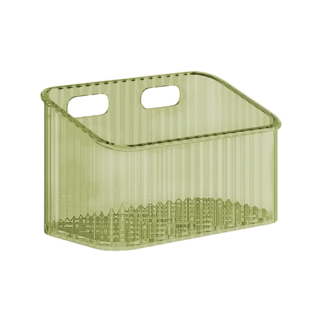 Green Wall Mounted Shower Rack Bathroom Shelf Transparent Plastic Toothbrush Hanging Box Large Green #lo77o