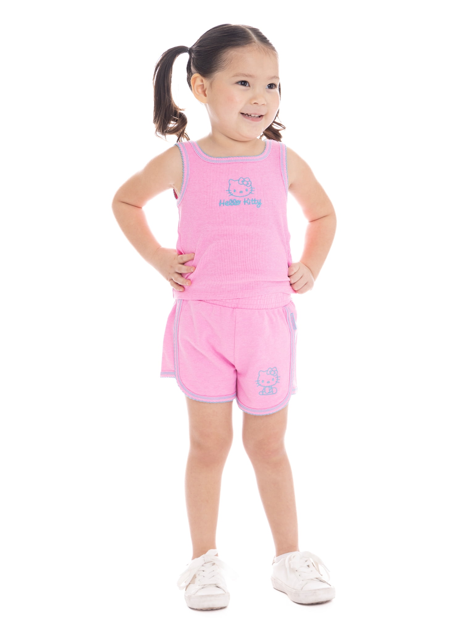Hello Kitty Girls Embroidered Tank Top and Shorts Set, 2-Piece, Sizes 4-16