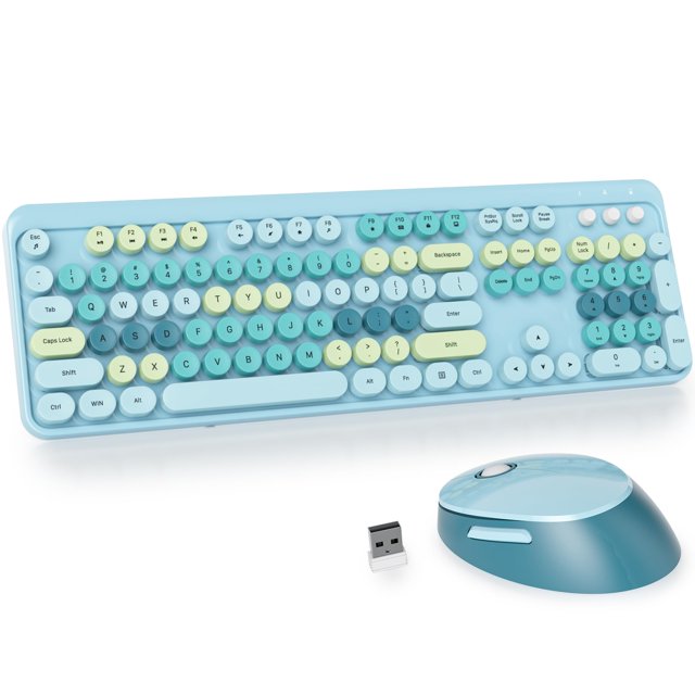 Combo de teclado y ratón GTSP Typewriter Wireless Azul Claro