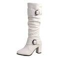 thumbnail image 5 of Mepaouo Women's Cowboy Knee High Boots Comfortable Buckles High Heel Combat Riding Boots, 5 of 6