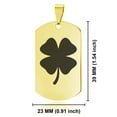 thumbnail image 2 of Stainless Steel Four Leaf Clover Good Luck Charm Dog Tag Keychain Circle Ring, 2 of 2