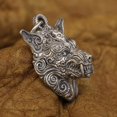 thumbnail image 3 of 925 Sterling Silver King of Wolf Totem Pendant Biker Punk Jewelry TA316, 3 of 14