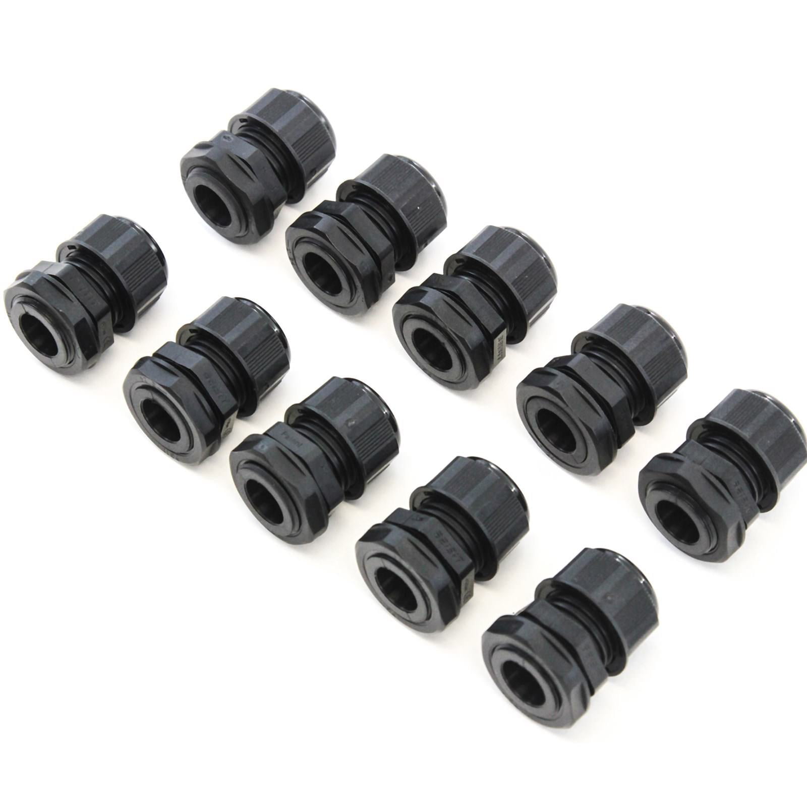 Plastic Nylon Waterproof Wire Connector Fitting 10-14mm 5Pack PG16 Cable Gland