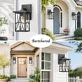 thumbnail image 5 of Outdoor Wall Lantern with Seeded Glass – Waterproof Exterior Wall Light Fixture, Farmhouse Outside Sconce Lighting for Porch, Patio, Garage, Entryway (Black, 11.24 Inch Height), 5 of 5
