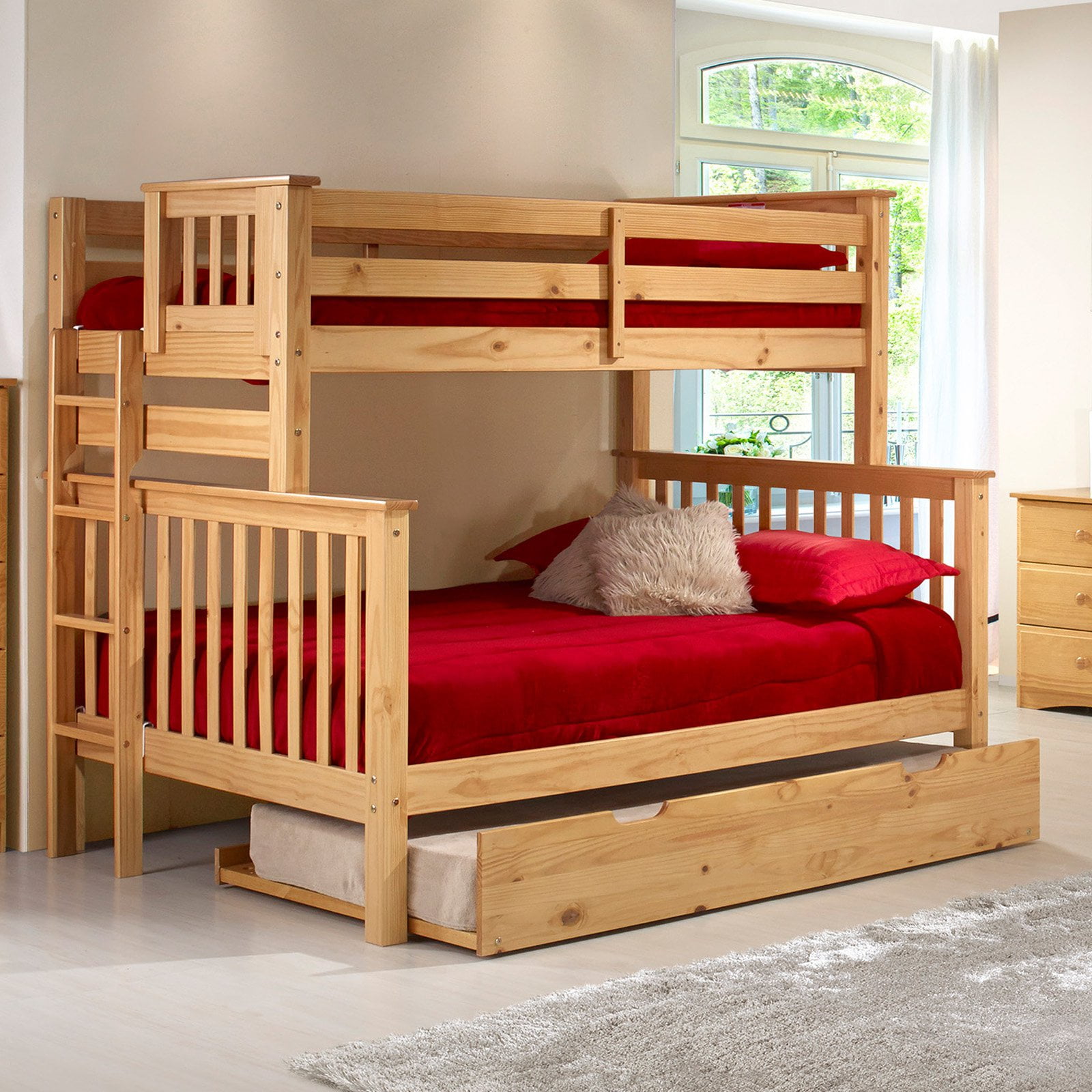 Santa Fe Mission Tall Bunk Bed Twin Over Full End Ladder Santa Fe Mission Tall Bunk Bed Twin Over Full End Ladder Multiple Finishes With Size Under Trundle Com