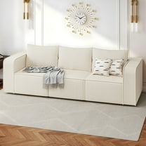 Dextrus Oversized Deep Modular Sectional Sofa, Cloud Couch 3-Seater with Pillows for Indoor, White