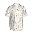 thumbnail image 2 of Fotbe Retro Rabbit Hawaiian Shirt for Men Unisex Summer Beach Casual Short Sleeve Cotton Linen Button Down Shirts-Large, 2 of 9