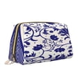 thumbnail image 2 of Naloa Blue And White Porcelain Pattern Leather Makeup Bag for Purse Travel, Portable Small Cosmetic Organizer for Women and Girls, Make up Bag with Zipper, 2 of 8