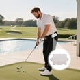 thumbnail image 1 of Leather Golf Waist Pack with Belt Clip - PU Storage Bag for Golf Balls, Tees, Scorecards & Accessories, 1 of 6