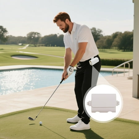 PpgejGEK Leather Golf Ball Waist Pack Portable Storage Pouch for Golf Balls Tees Accessories PU Belt Bag with Metal Buckle 3.78x1.97x1.77 inches