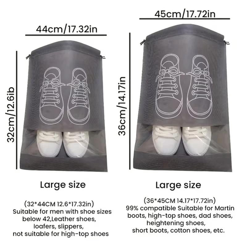travel storage shoe bags - simple design + high toughness mesh suitable for various shoe types