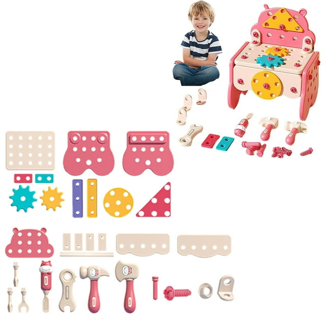 IMENGL Kids Tool Set Toys Educational Construction Building Toy With Screw Assemblyl Creative Engineering Building Toys Activities for Toddlers 1-3,Toddler Magnets for Refrigerator,Animal Matching G
