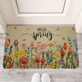 thumbnail image 2 of Spring Welcome Mat Spring Door Mat Spring Flower Doormat - Hello Spring Floral Door Mat Indoor Outdoor Non-Slip Doormat Home Entryway Farmhouse Decor, 30"x17", 2 of 6