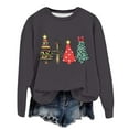 thumbnail image 1 of VBARHMQRT Sweatshirt Sweat à Capuche Léger à Manches Longues Col Rond Imprimé de Noël pour Femmes, 1 of 5