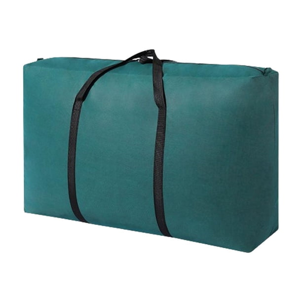 Bolsa de embalaje para mudanzas, bolsa tejida, bolsa de almacenamiento resistente y multiusos, bolsa de mano para mantas, ropa, colchas para exteriore verde 105L