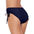 thumbnail image 3 of Womens Swim Bottoms Women's Solid Color High Waist Bandage Workout Bottom Yoga Shorts Tight Shorts Swim Bottom Navy XS, 3 of 4