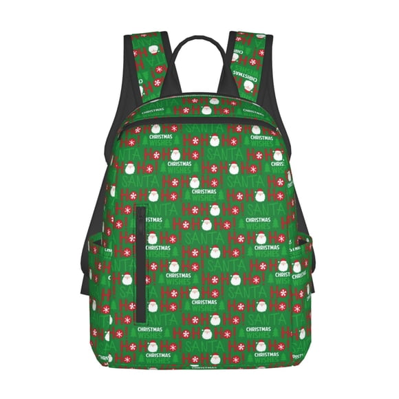 Disketp Cute Santa And Ho Ho Ho Mochila Ligera e Impermeable, Mochila de Día Resistente para Viajes, Senderismo y Uso Diario para Hombre y Mujer