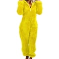 thumbnail image 1 of Gureui Women Fleece One Piece Zipper Hooded Jumpsuit Loose Long Sleeve Thick Plush Sleepwear Romper Pajamas Playsuit with Bear Ear Hat, 1 of 4