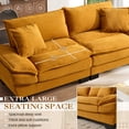 thumbnail image 4 of Lunale 80"L Corduroy Deep Seat Sofa, Upholstered 3-Seater Sleeper Couch for Living Room, Yellow, 4 of 8