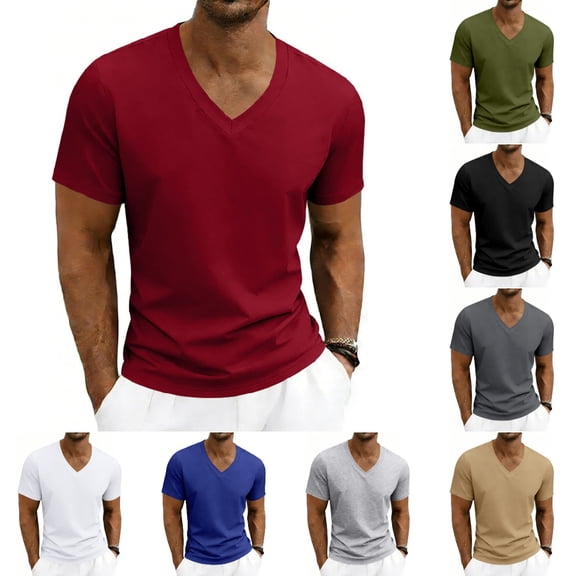 Mens T-Shirts Athletic Casual Short Sleeve Crew Neck T-Shirts Summer Breathable Lightweight Loose Fit Tee Active Lounge Wear Wine 3XL