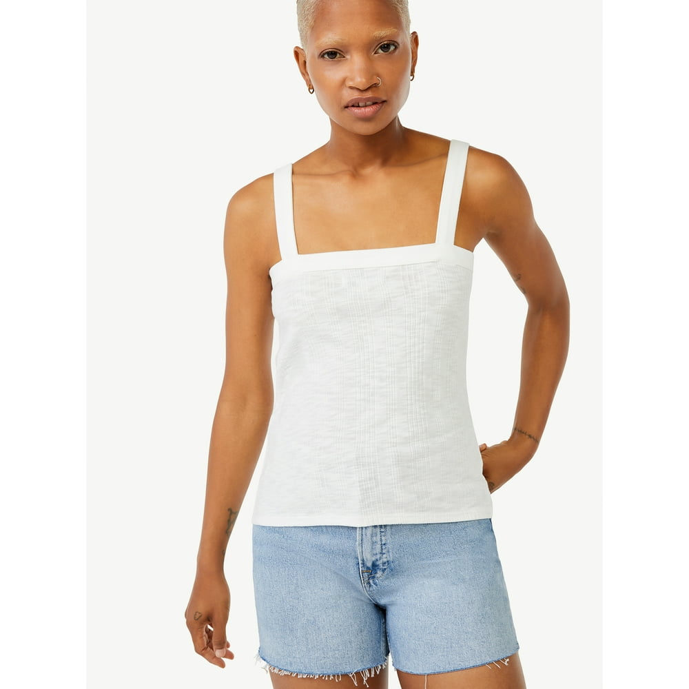 Free Assembly Free Assembly Women's Square Neck Tank Top Walmart