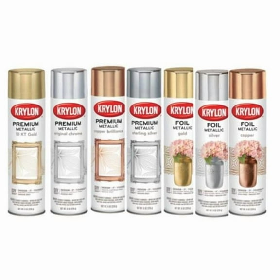 Krylon 1081K 6 oz Premium Metallics Foil Spray Paint, Green