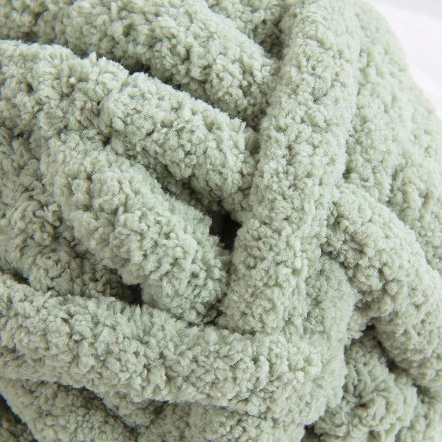 Sage Green Chunky Chenille Yarn for Crocheting Bulky Thick Fluffy Yarn for Knitting er Bulky Chunky Yarn for Hand Knitting Blanket Soft Plush 8 Jumbo Pack 27 yds 8 oz Each Skein