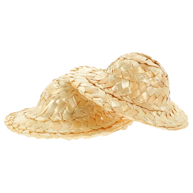 Mutmorningal 2pcs Braided Straw Hats Hand Woven Straw Hat  display picture 2