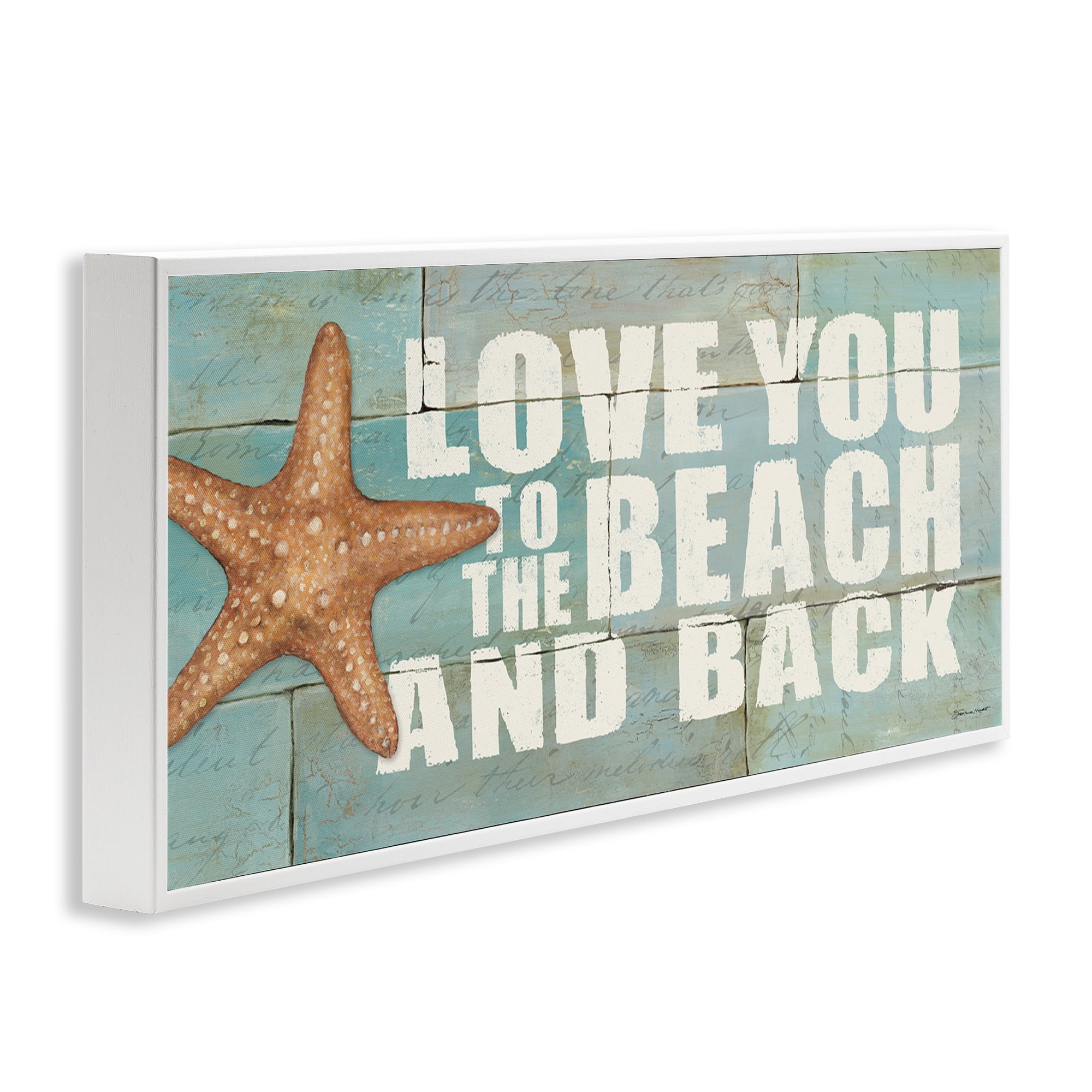 Stupell Industries Beach & Back on Bricks Animals & Insects Painting White Framed Art Print Wall Art, 24 x 10