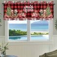 thumbnail image 3 of Christmas Cats Farmhouse Short Window Curtain Valances, XmasTree Winter Gifts Floral Red Black Plaid Rod Pocket Kitchen Valances for Living Room Bedroom Bathroom Cafe 42" x 18", 3 of 8