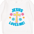 thumbnail image 3 of Inktastic Easter Jesus Loves Me with Cross and Flowers Toddler Sweatshirt, 3 of 4