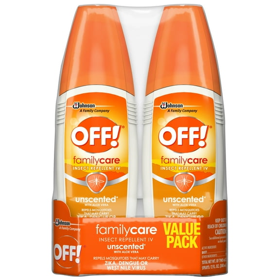 OFF! FamilyCare Mosquito Repellent Unscented Bug Spray, 6 oz, 2 Count