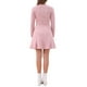 thumbnail image 3 of Vestido elegante de manga larga con volantes de cuello redondo de ante sintético para mujer INSPIRE CHIC XL Rosa, 3 of 6