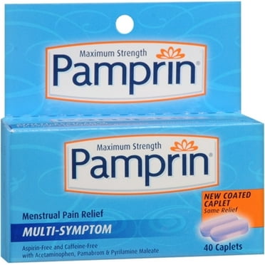 Pamprin Multi-Symptom Caplets, 40 Caplets (Pack of 2)