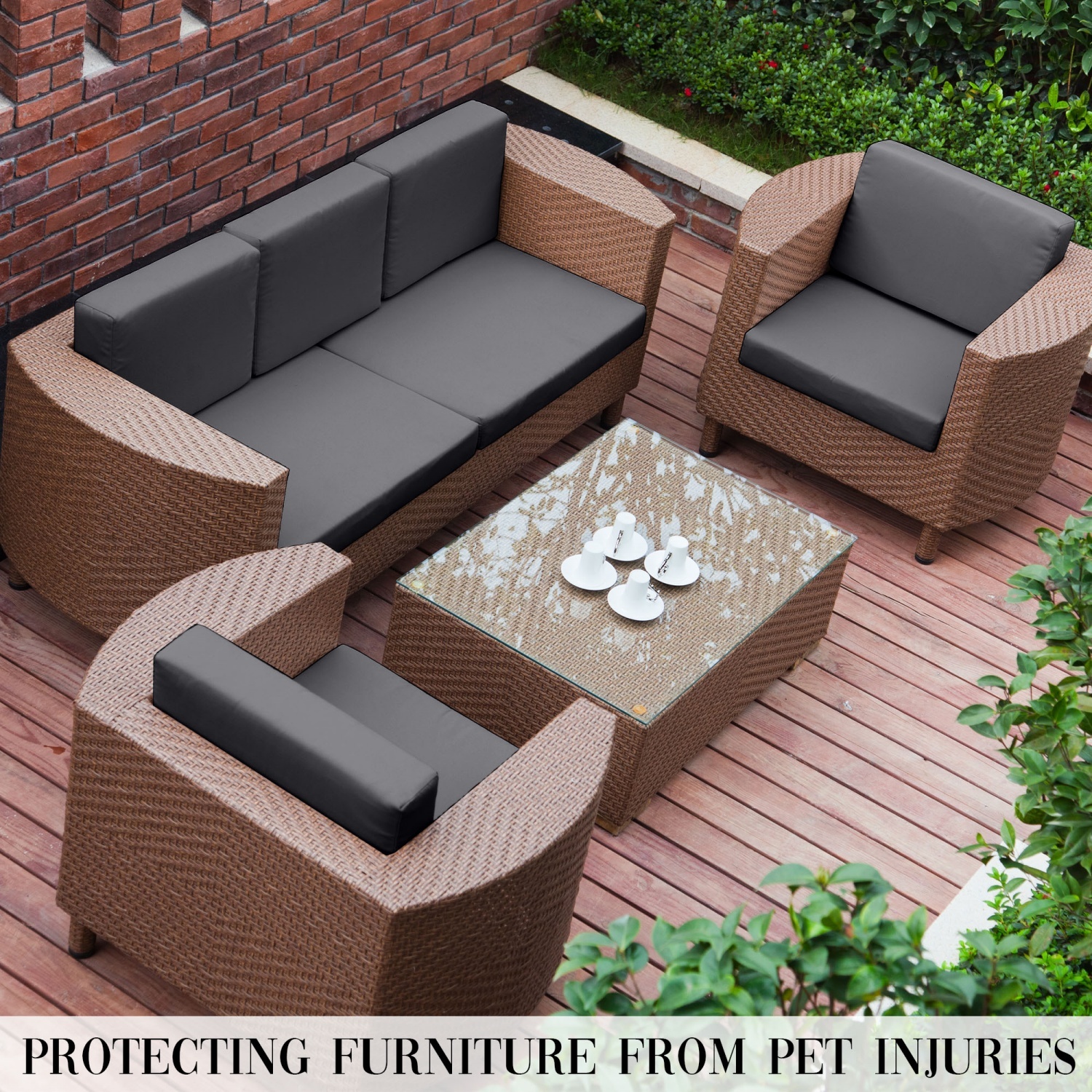 SUKAIKEQA Outdoor Cushion Covers Set,8PCS Patio Furniture Couch Seat Slipcovers, Replacement for Sofa Sectional Chair(Cover，Only)