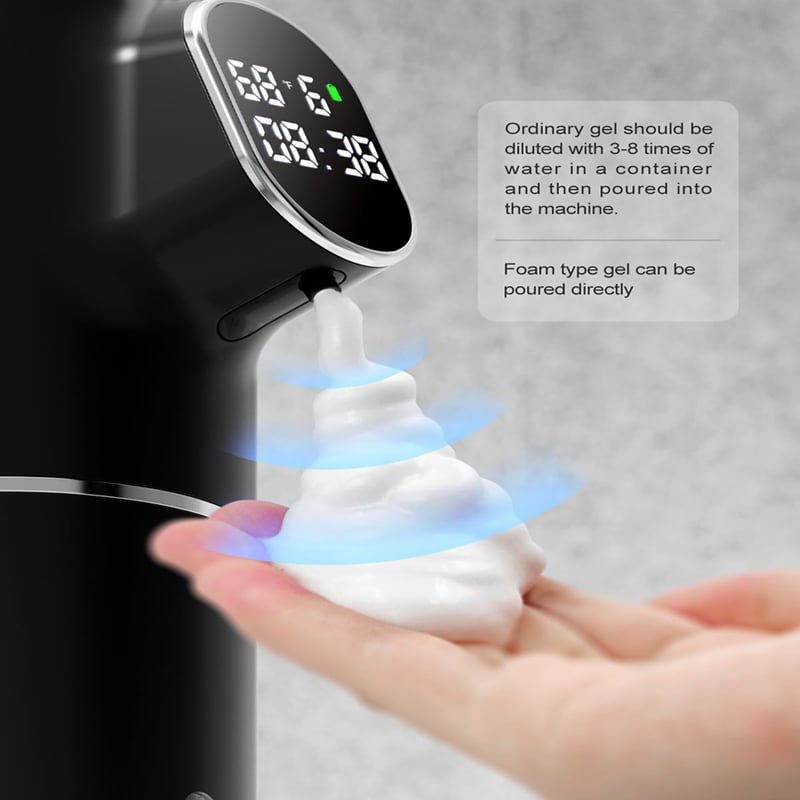 Automatic Foaming Soap Dispenser Touchless HD LED Time and Temperature Display 5-Level y9387