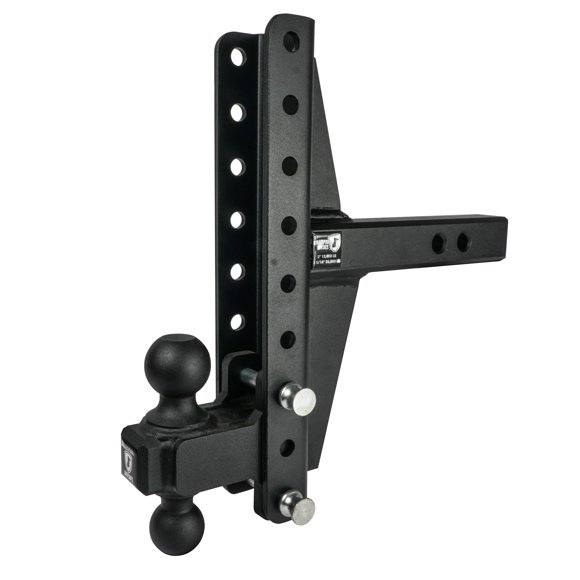 BulletProof Hitches - Attelage de Remorque Réglable 2.0 Pouces pour Usage Extrême (30 000 lb) - Décalage 4 Pouces & 6 Pouces Chute/montée avec 2 Pouces et 2 5/16 Pouces Double Boule - Revêtement en Poudre, Acier Solide, Résistant à la Corrosion